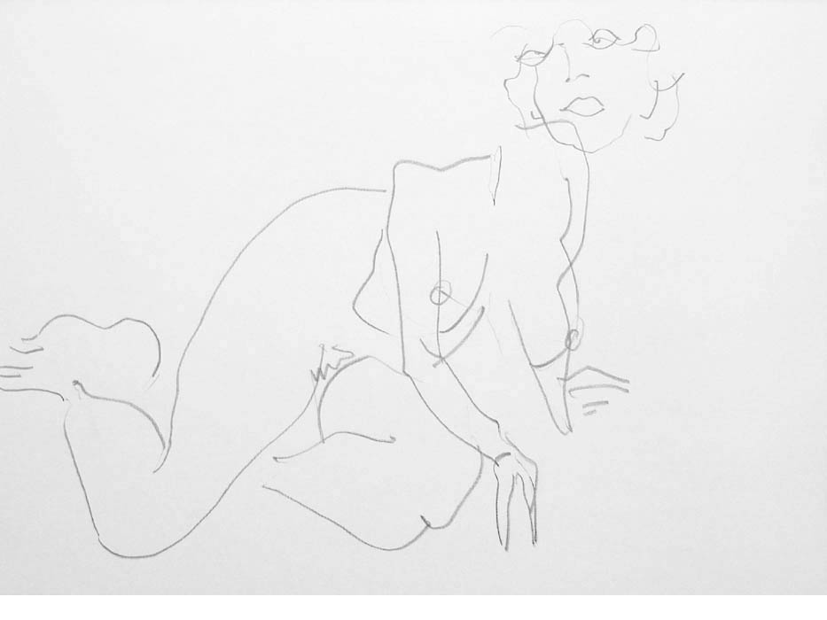 Agnes Keil, Menschenakt, Grafit auf Papier, 42 x 30cm